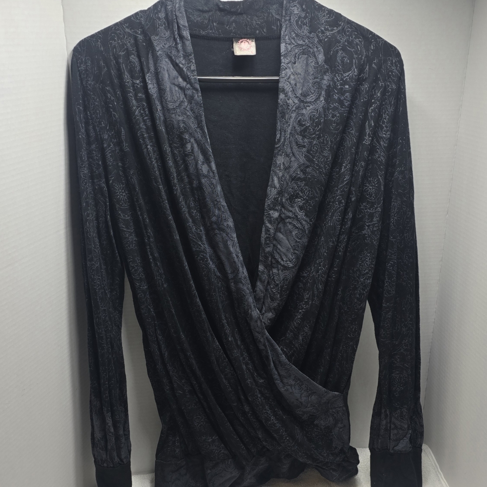 Language Los Angeles Black Patterned Top